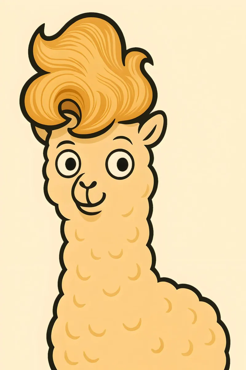 Fluffy Fringe Alpaca Poster carta hahnemühle da LittleMieschiefs