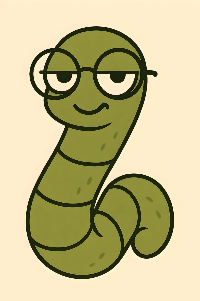 Smarty‑Pants Bookworm Poster alluminio dibond da LittleMieschiefs
