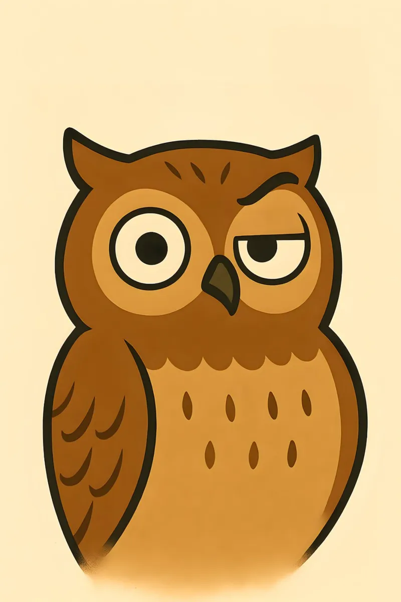 Wise‑But‑Witty Owl Poster alluminio dibond da LittleMieschiefs
