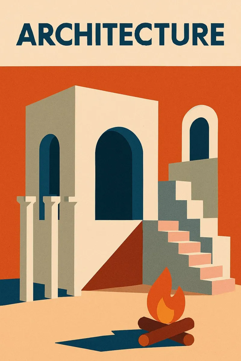 Architecture - The harmony of Mediterranean shapes canvas by Art Typo Essentiel