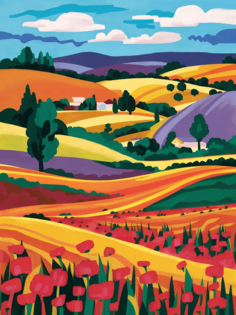 Campi di lavanda pellicola backlit da Muse Artworks