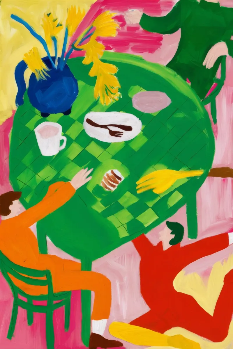 Groen gezicht abstractie canvas met Baklijst van Haven Fantasy