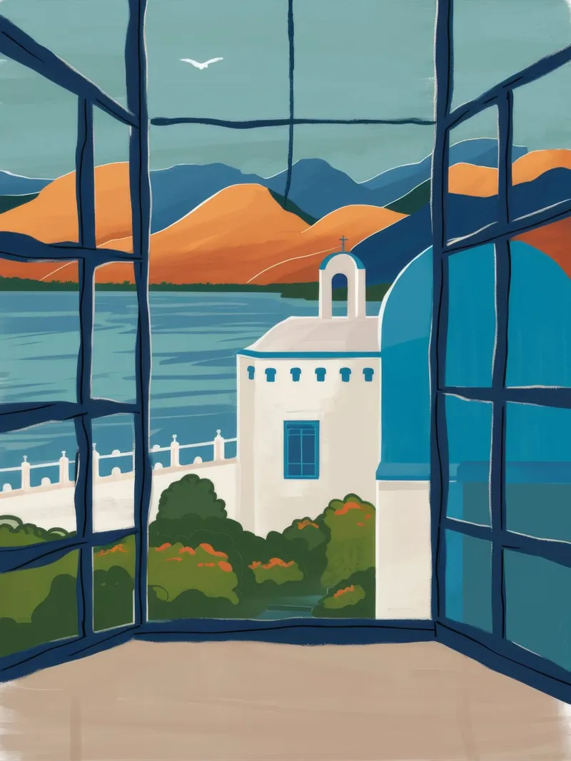 Fenster zum Meer Poster mit Kunststoffrahmen von FadeAura