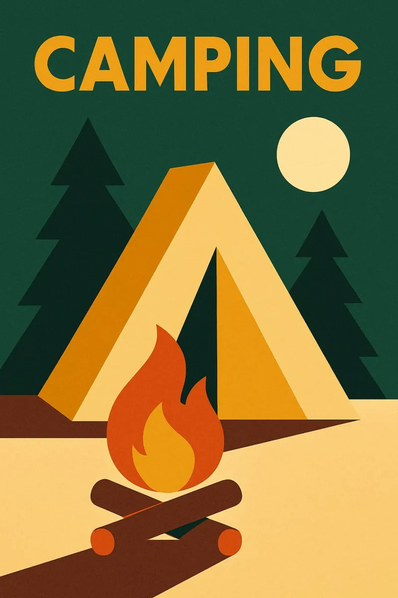Camping - The ideal poster for nature lovers backlit film by JETLAG | affiches voyage