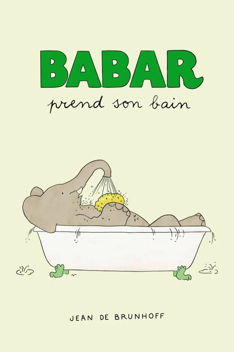 Babar Bathtime tela con Cornice a cassetta da Little Flourishes