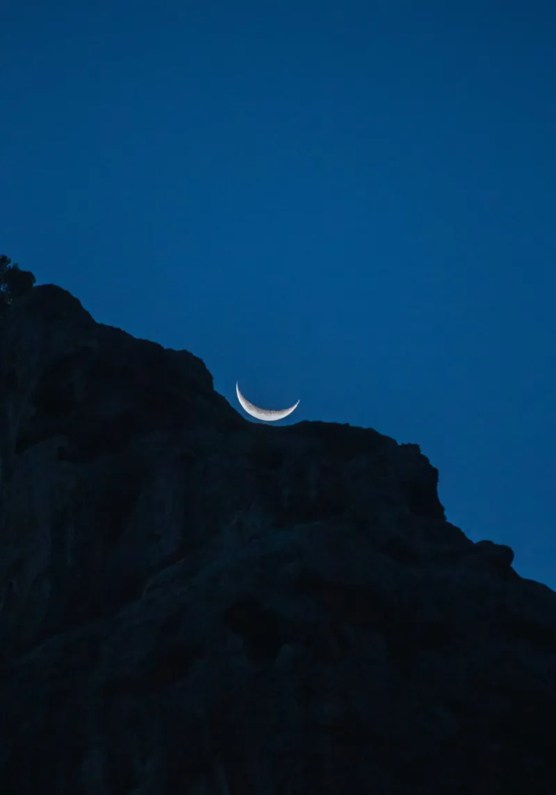 crescent moon night sky poster by Earthly Visions