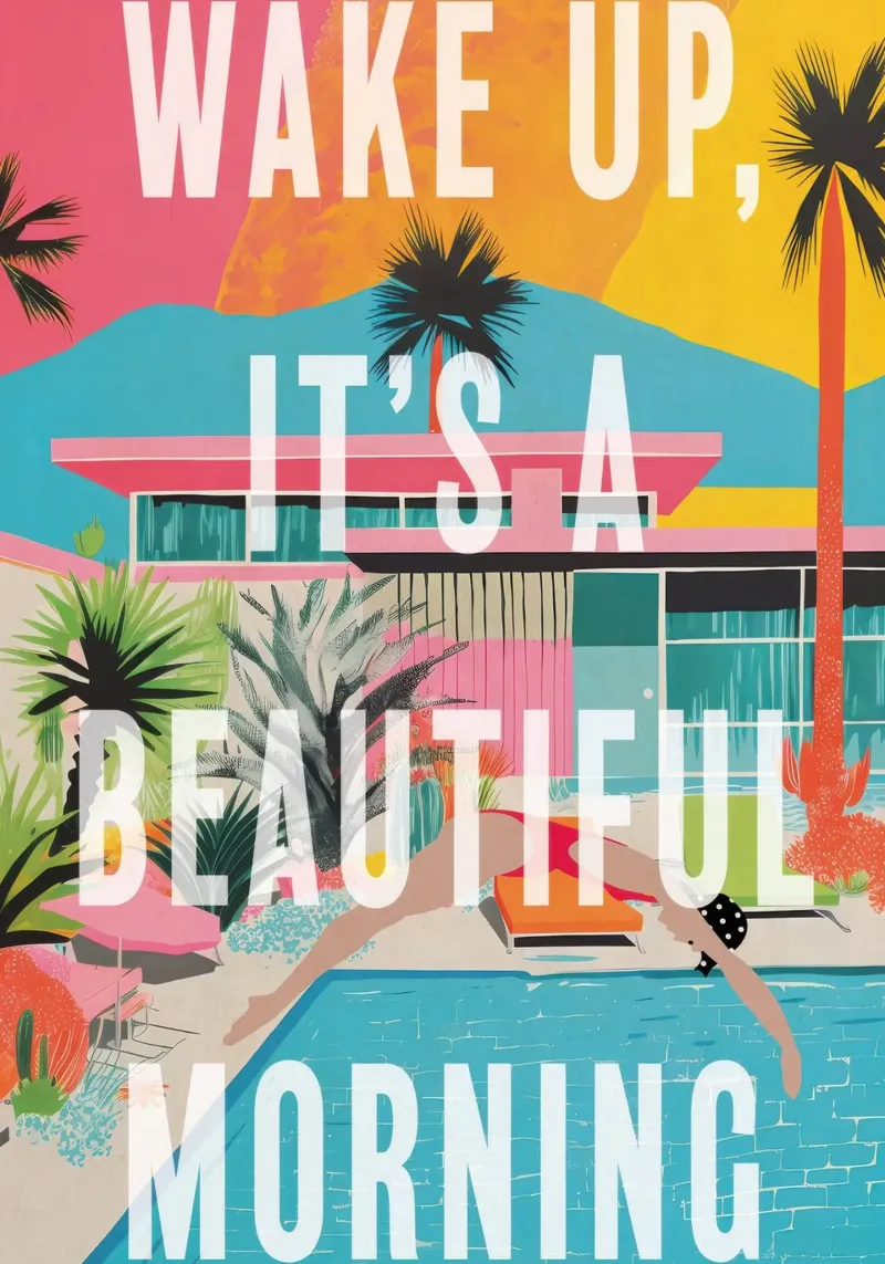 Wake up it's a Beautiful Morning poster with plastic frame by Beauty wall