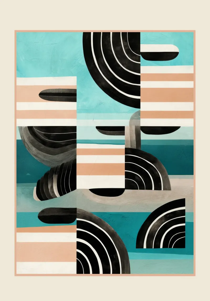 Retro Geometric Shapes 3 pellicola backlit da Nadjaa