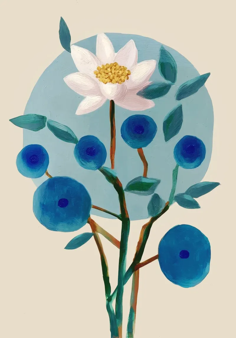Stylized Lotus Flower Art pellicola backlit da Flow Line