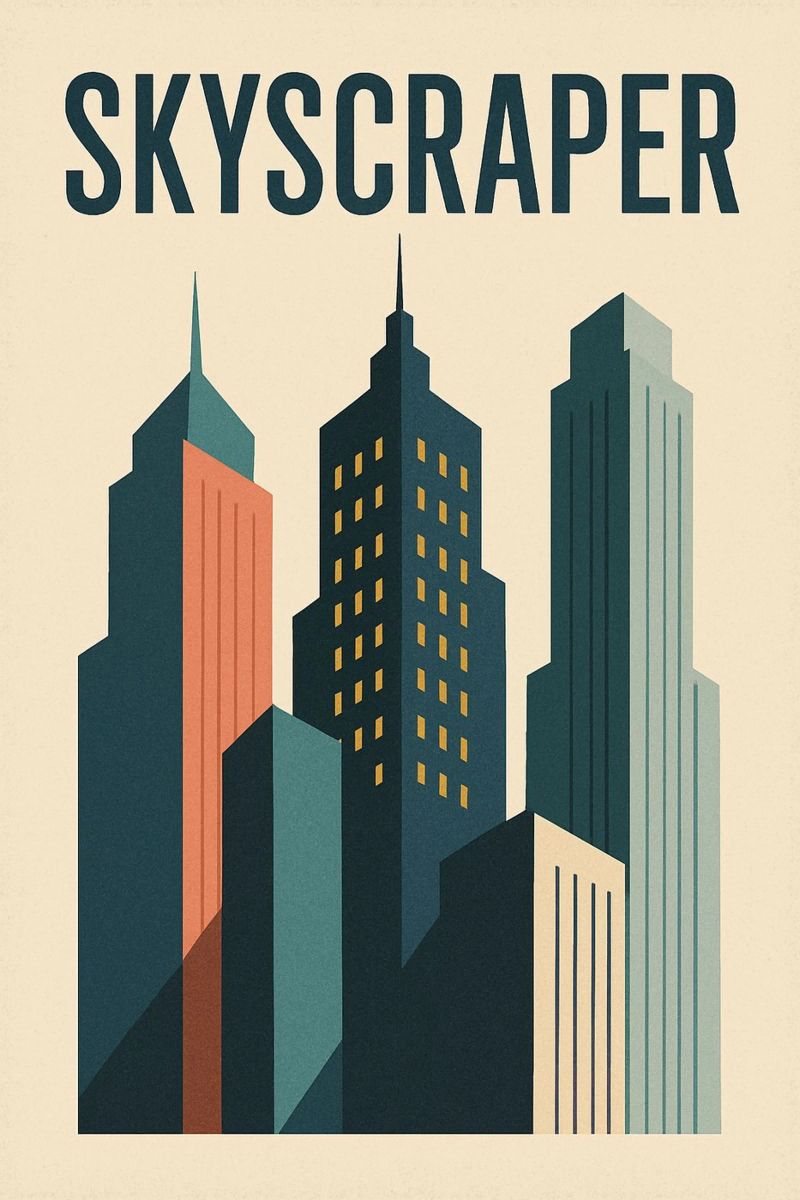 SKYSCRAPER - Linee urbane e verticalità pellicola backlit da JETLAG | affiches voyage