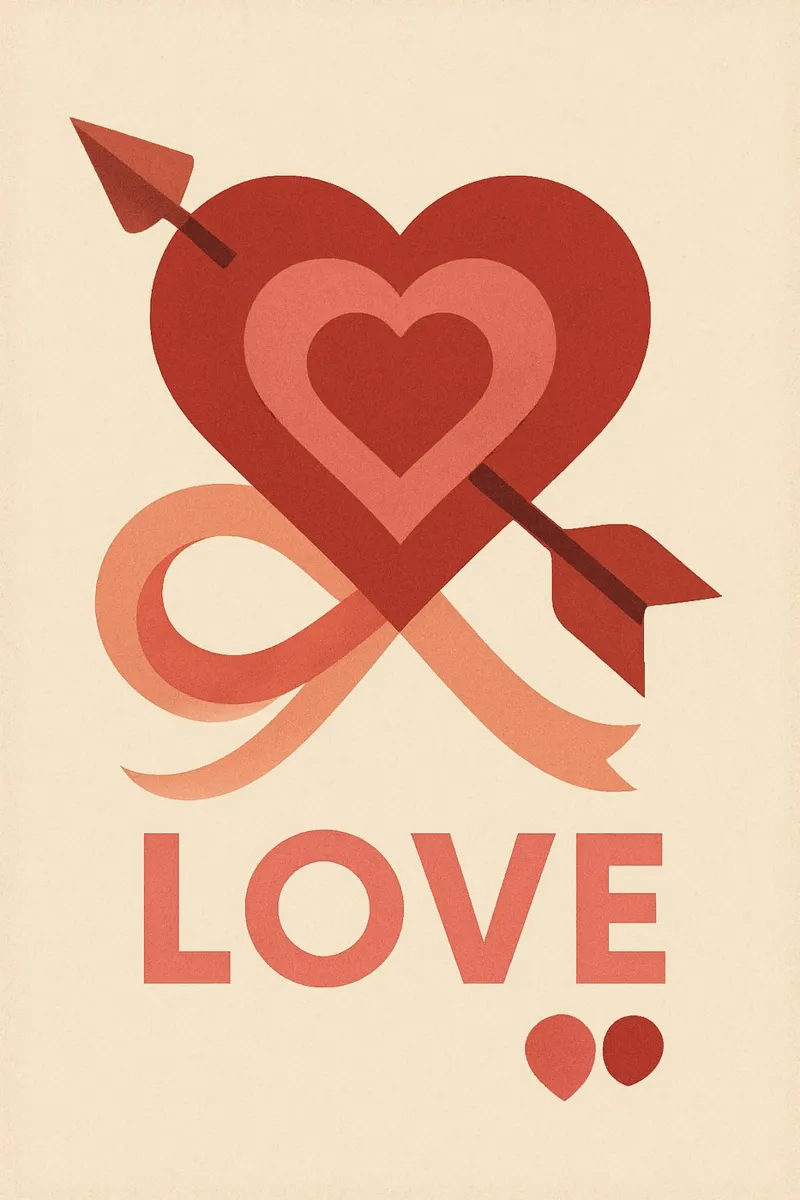 LOVE - L'Élan du Coeur Vintage hahnemühle by Art Typo Essentiel