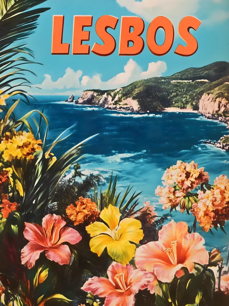 Poster di viaggio vintage di Lesbo poster da Vintage Travel Art