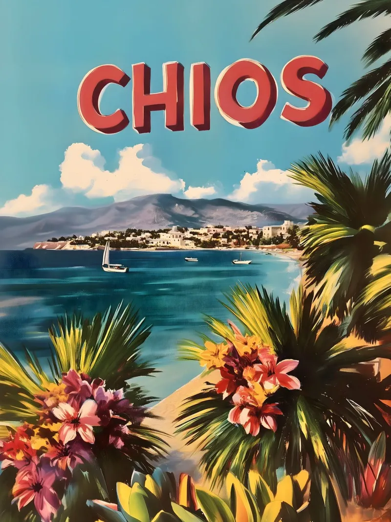 Poster di viaggio vintage di Chios poster da Vintage Travel Art