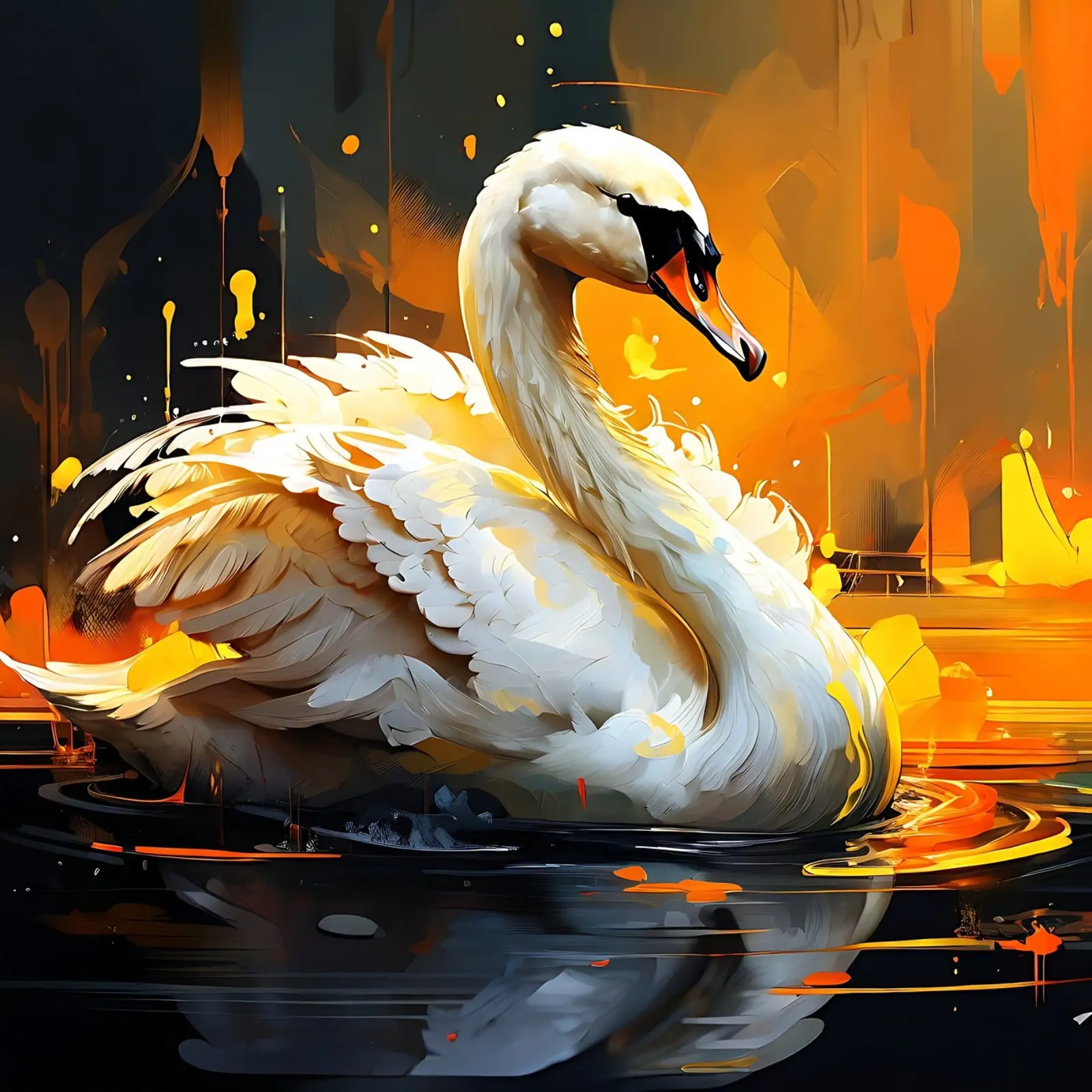 Estilo_cisne_1 poster con marco de aluminio de Tierisch bunt by LK
