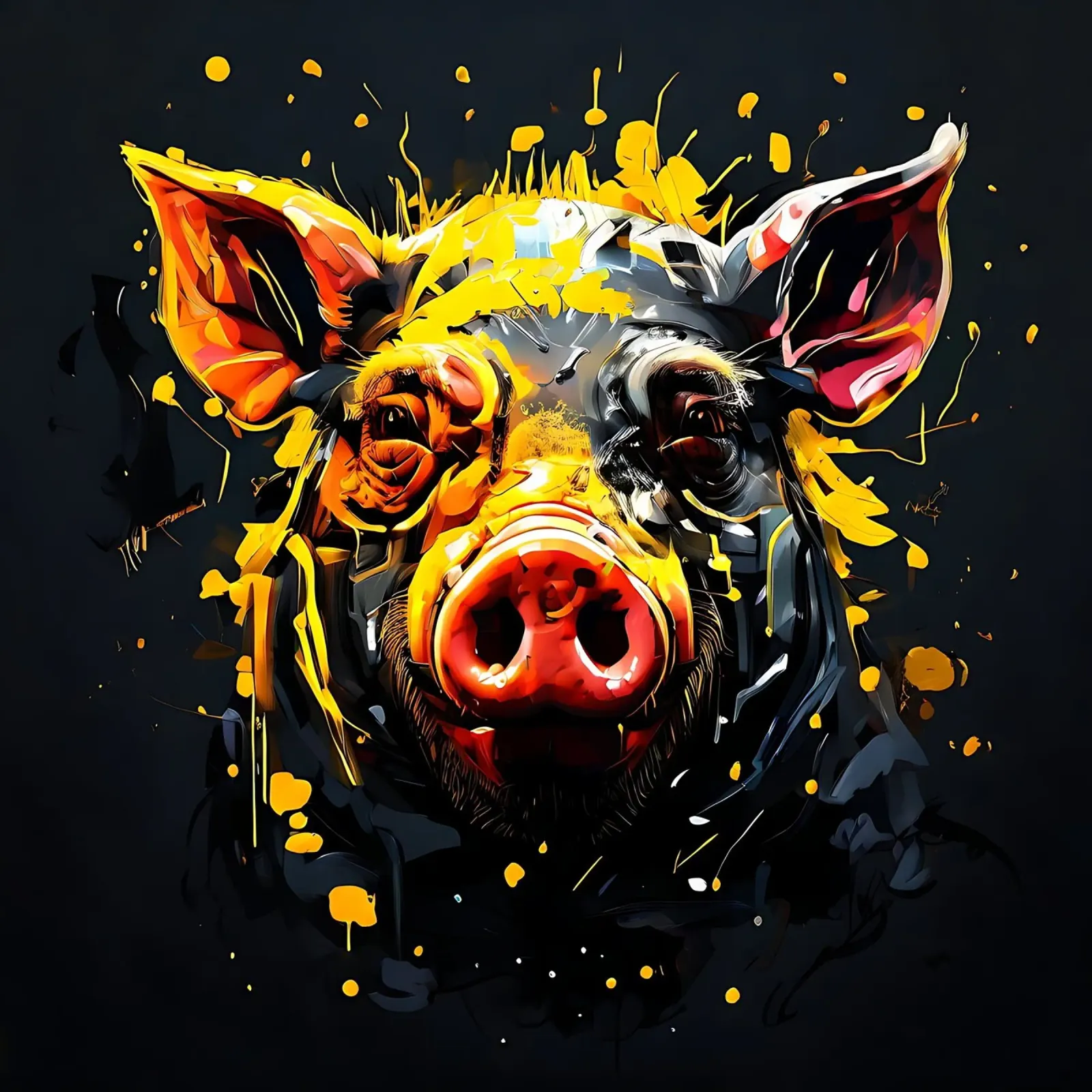 Pig_Style_G_1 canvas by Tierisch bunt by LK
