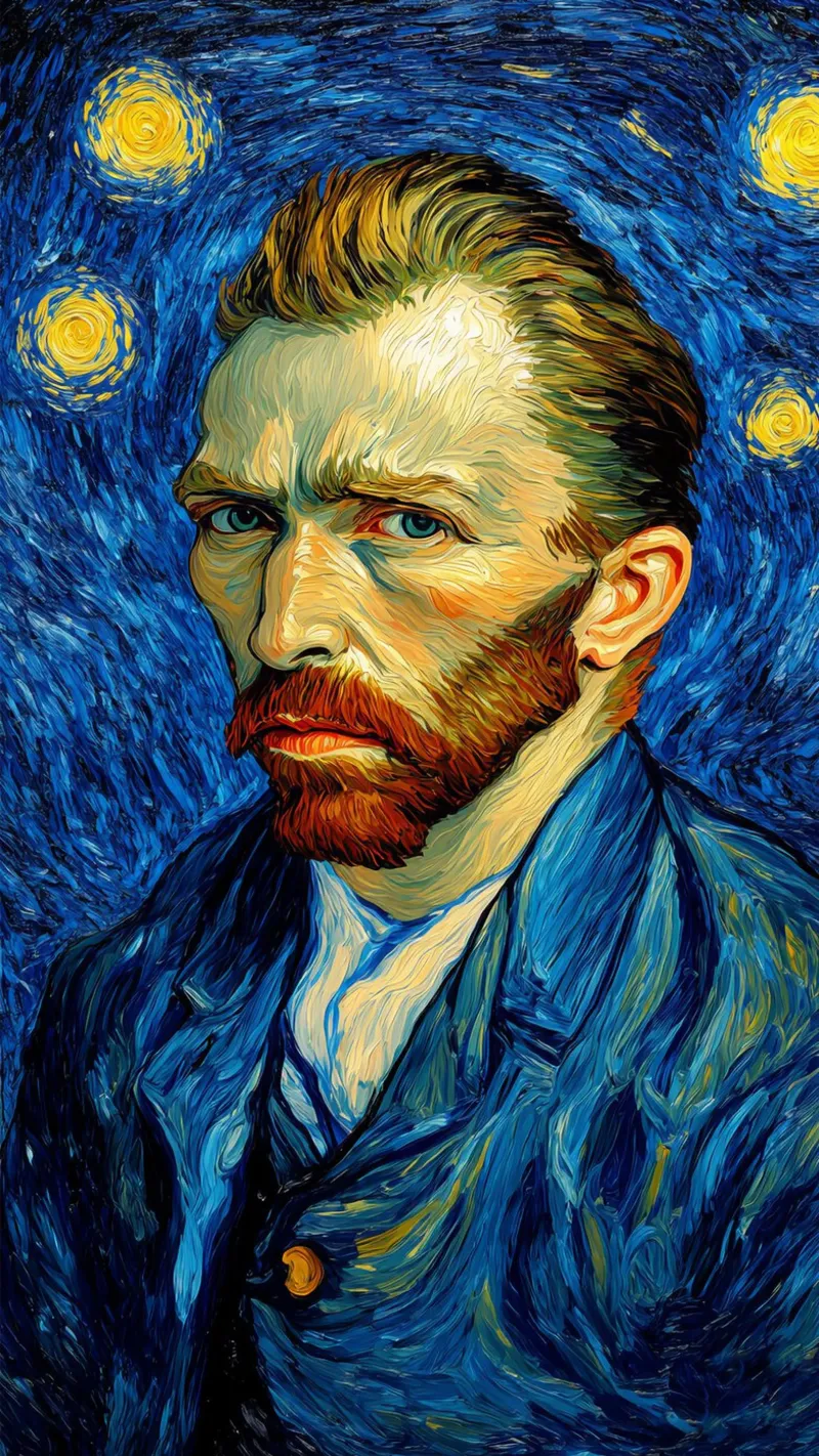 autoritratto di vincent van gogh poster con telaio in alluminio da Piper Shop Oke