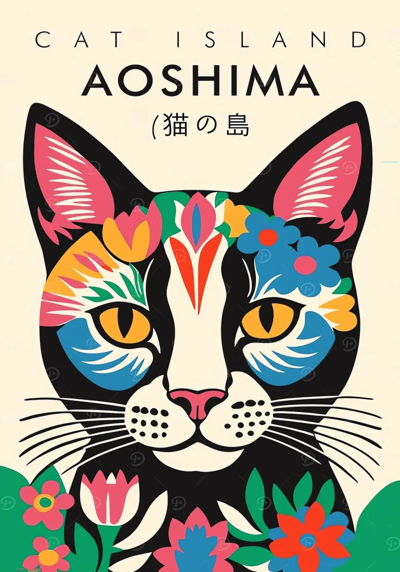 Isola dei gatti Aoshima poster da Arjun
