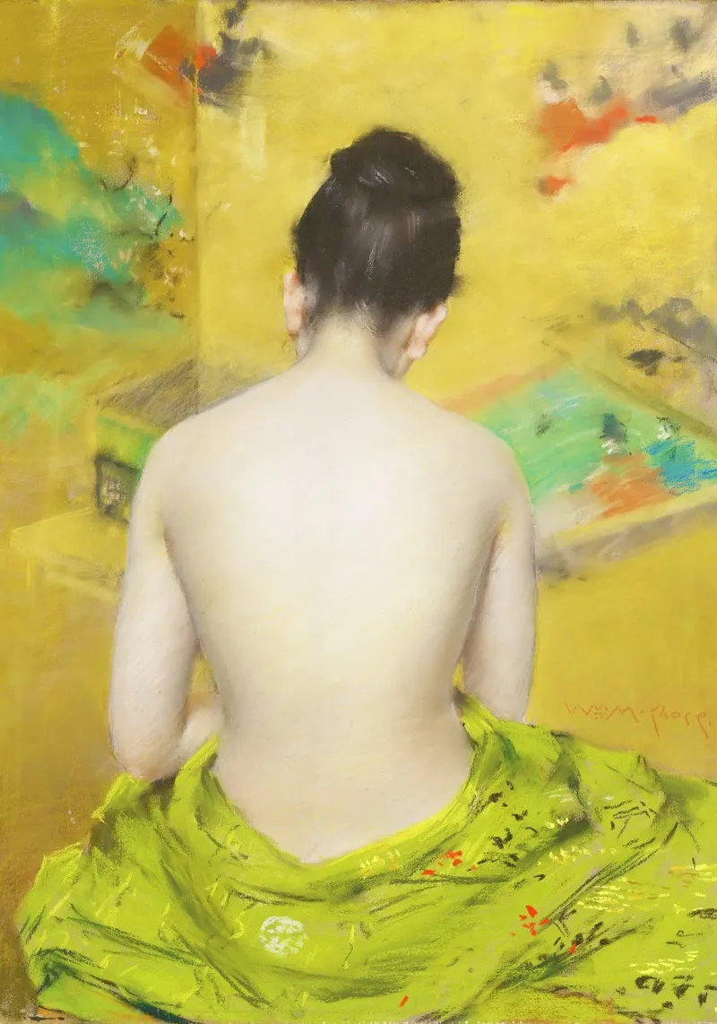 Studio del colore della carne e dell'oro di William Merritt Chase pellicola backlit da Venus Art