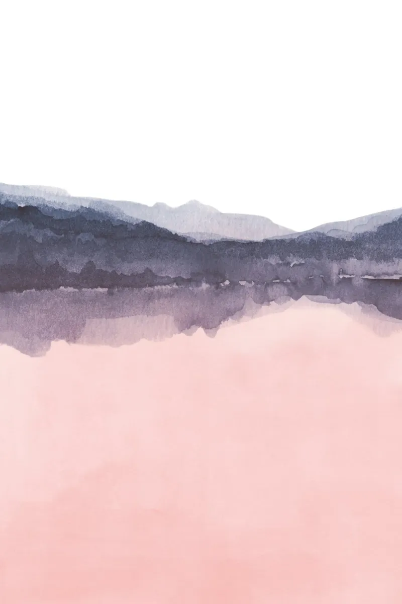 Pink and blue abstract landscape duo 1/2 acrylic glass by NouveauPrints