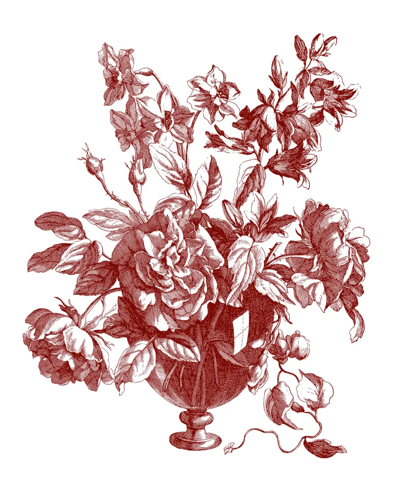 romantico bouquet di fiori e vaso antico poster da morphinaeblue