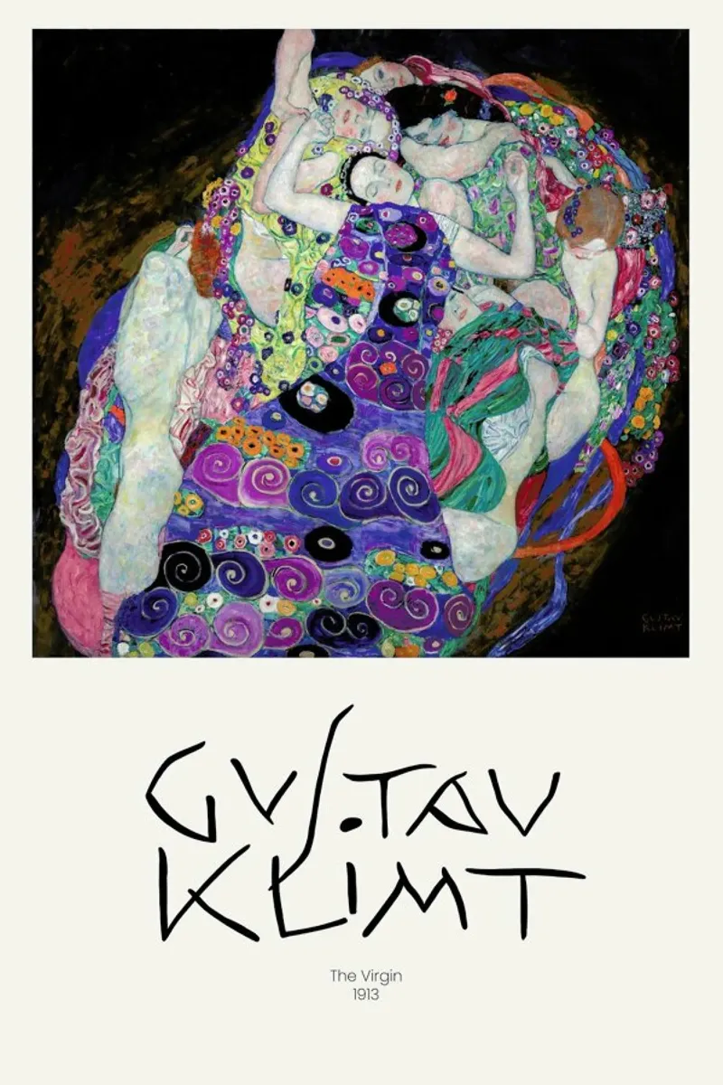 Klimt - The Virgin canvas met Baklijst van Vintage by JUNIQE