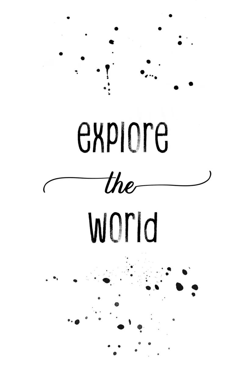 TEXT ART Explore the world pellicola backlit da Melanie Viola