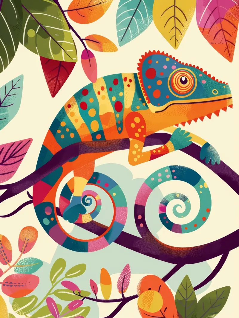 chameleon blending with its surroundings canvas with Floater frame by DesignDoodle