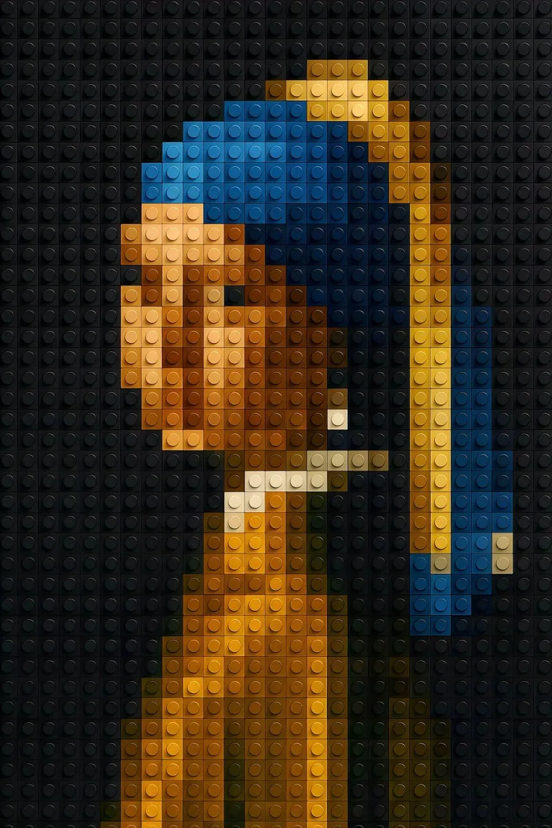Vermeer in LEGO pellicola backlit da KUNSTstück