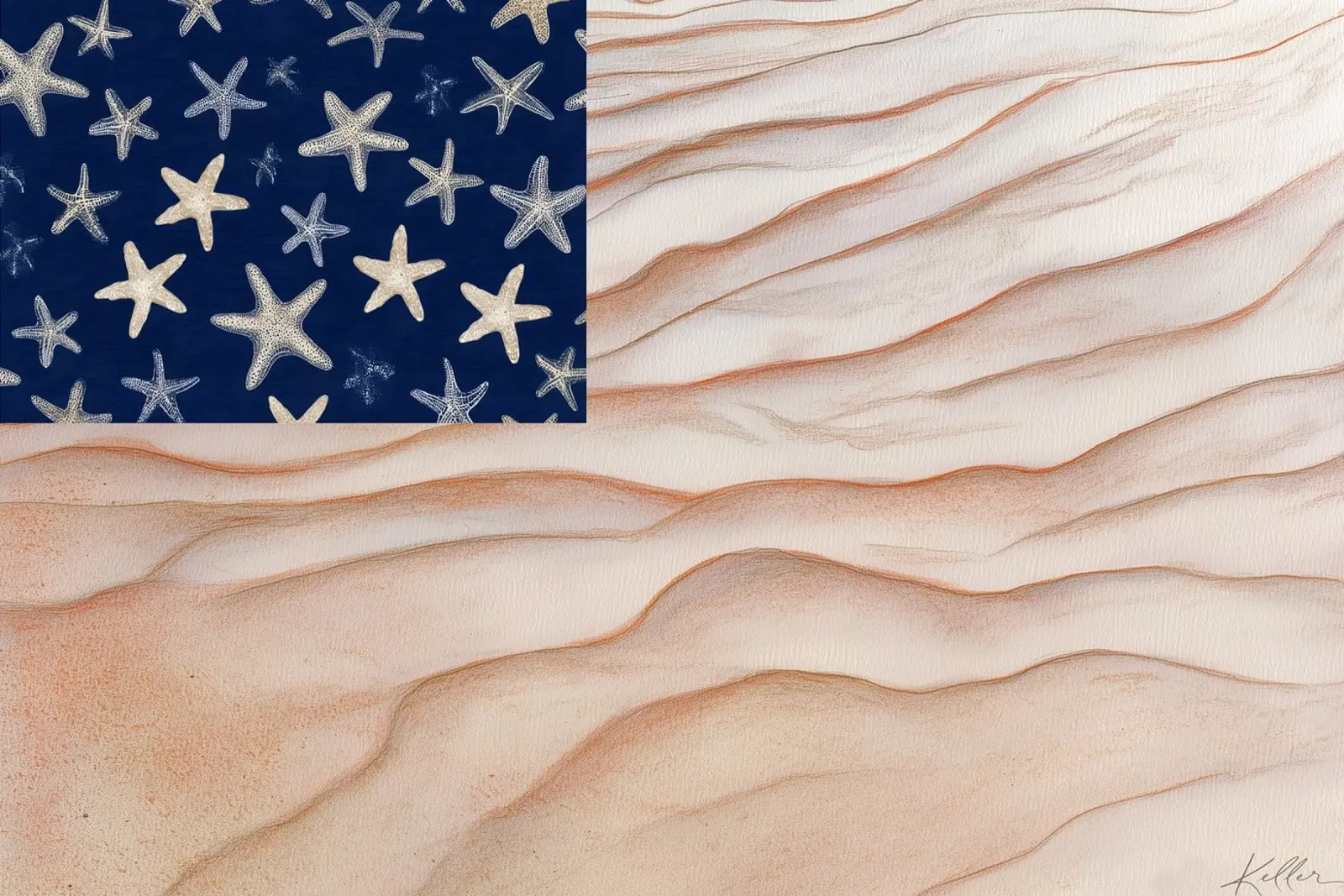 Spiagge a stelle e strisce carta hahnemühle da Matthias Keller Studio