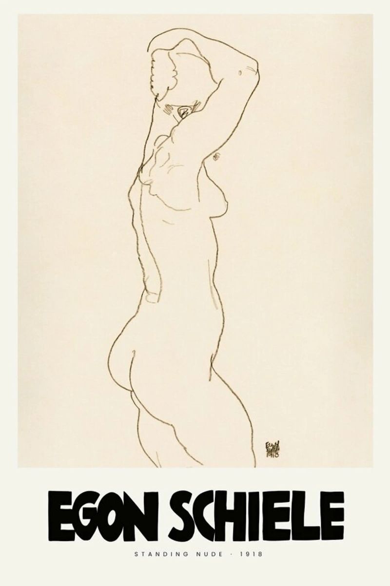 Schiele - Standing Nude II Poster von Vintage by JUNIQE