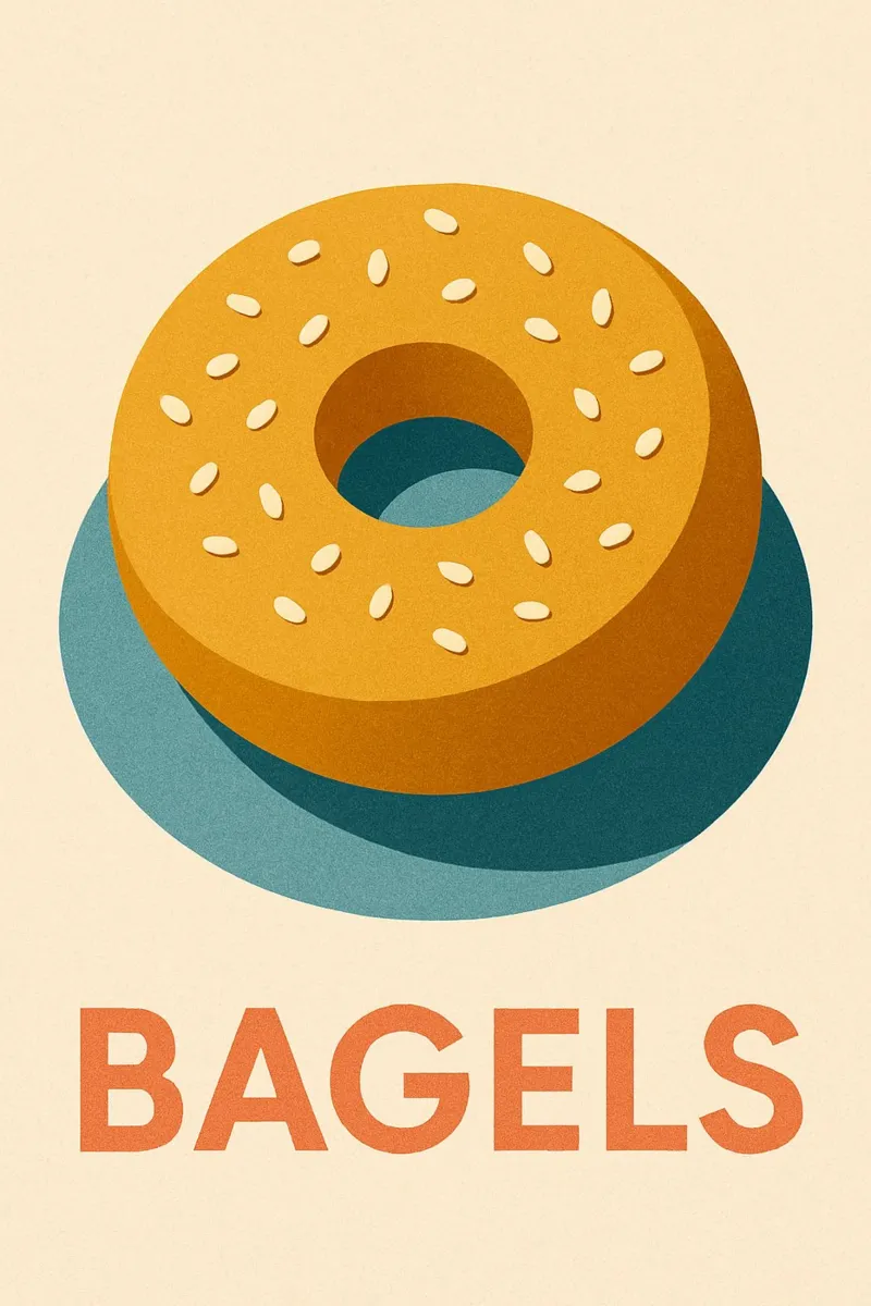 Bagels - El círculo perfecto para un desayuno con estilo hahnemühle de Boissons - Affiches & posters - Retro