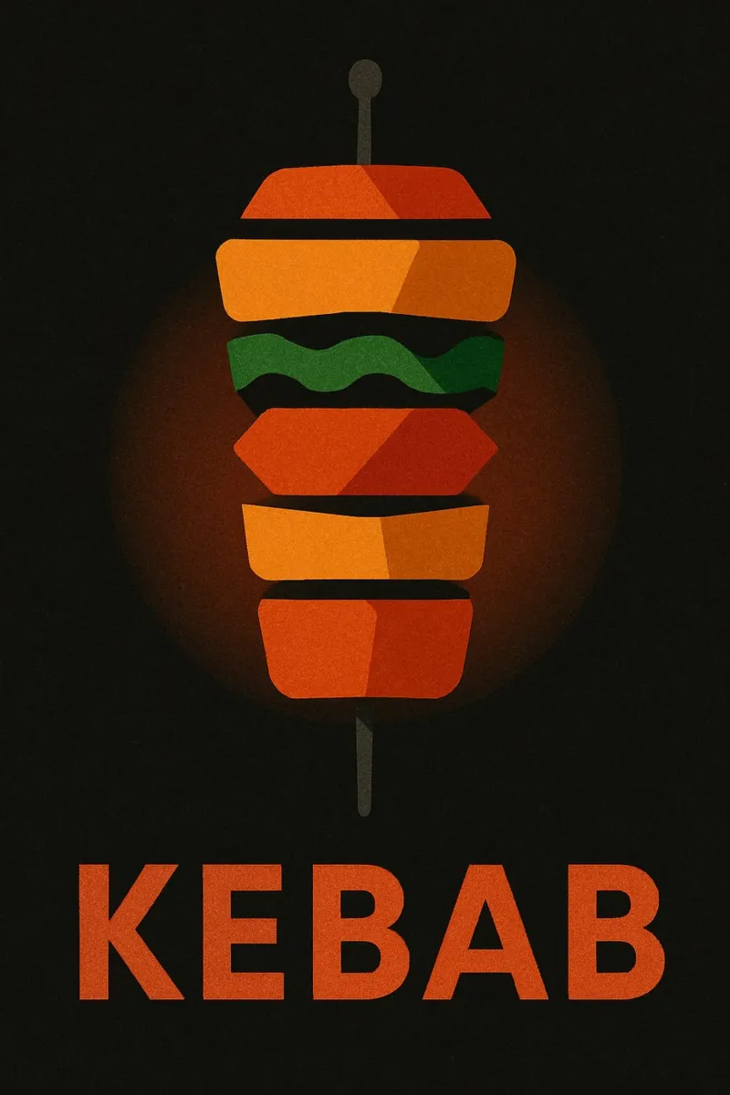 Kebab - Die Kunst des Schmeckens in grafischer Form Alu-Dibond von Boissons - Affiches & posters - Retro