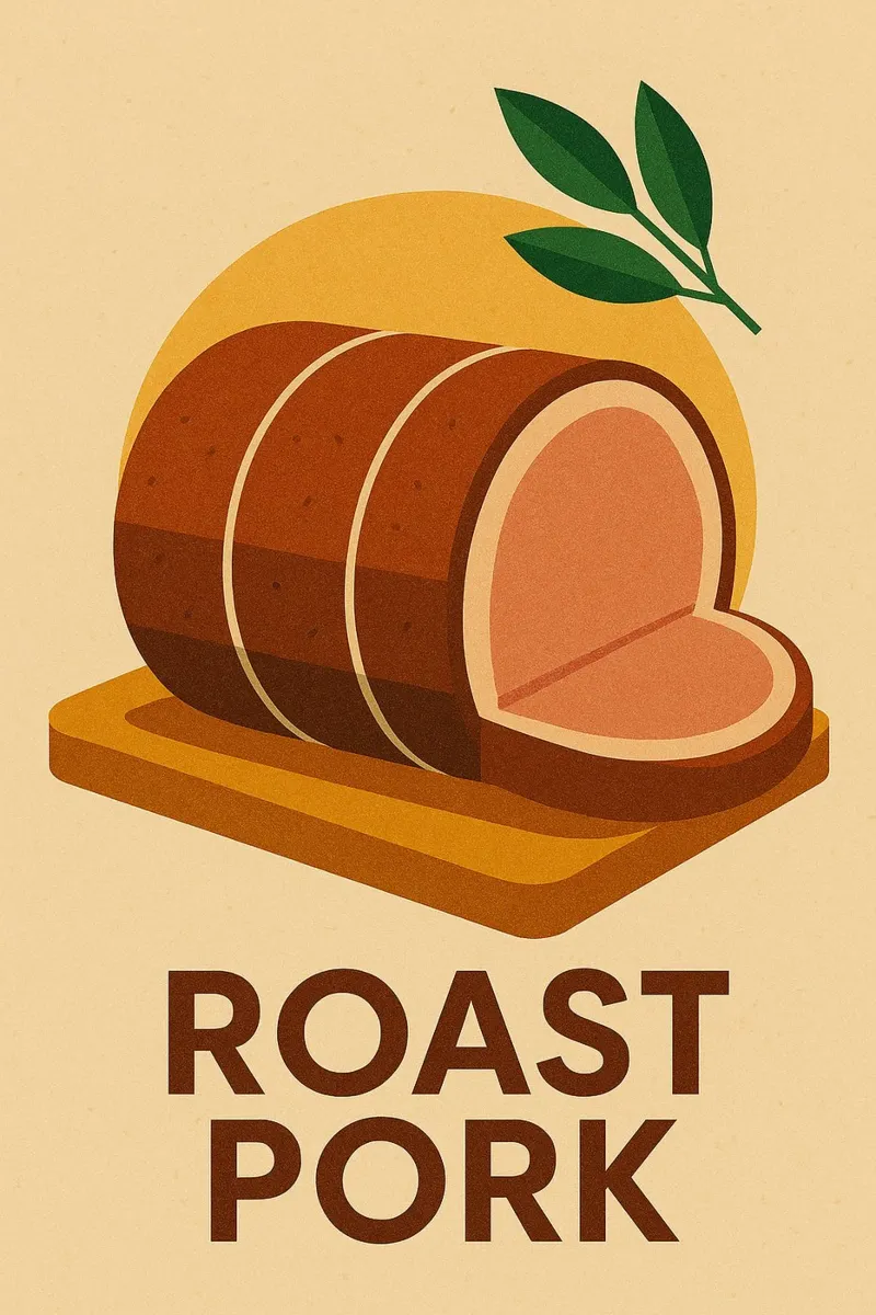 Arrosto di maiale - Il fascino vintage di un arrosto di carattere poster con telaio in alluminio da Boissons - Affiches & posters - Retro