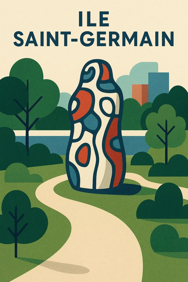 Île Saint-Germain - La Torre delle Figure tela con Cornice a cassetta da JETLAG | affiches voyage
