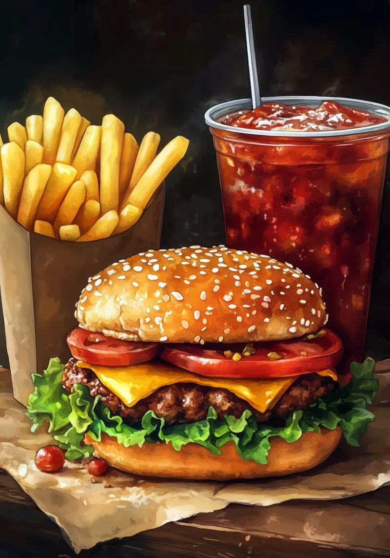 Fast food canvas by Justyna Jaszke JBJart