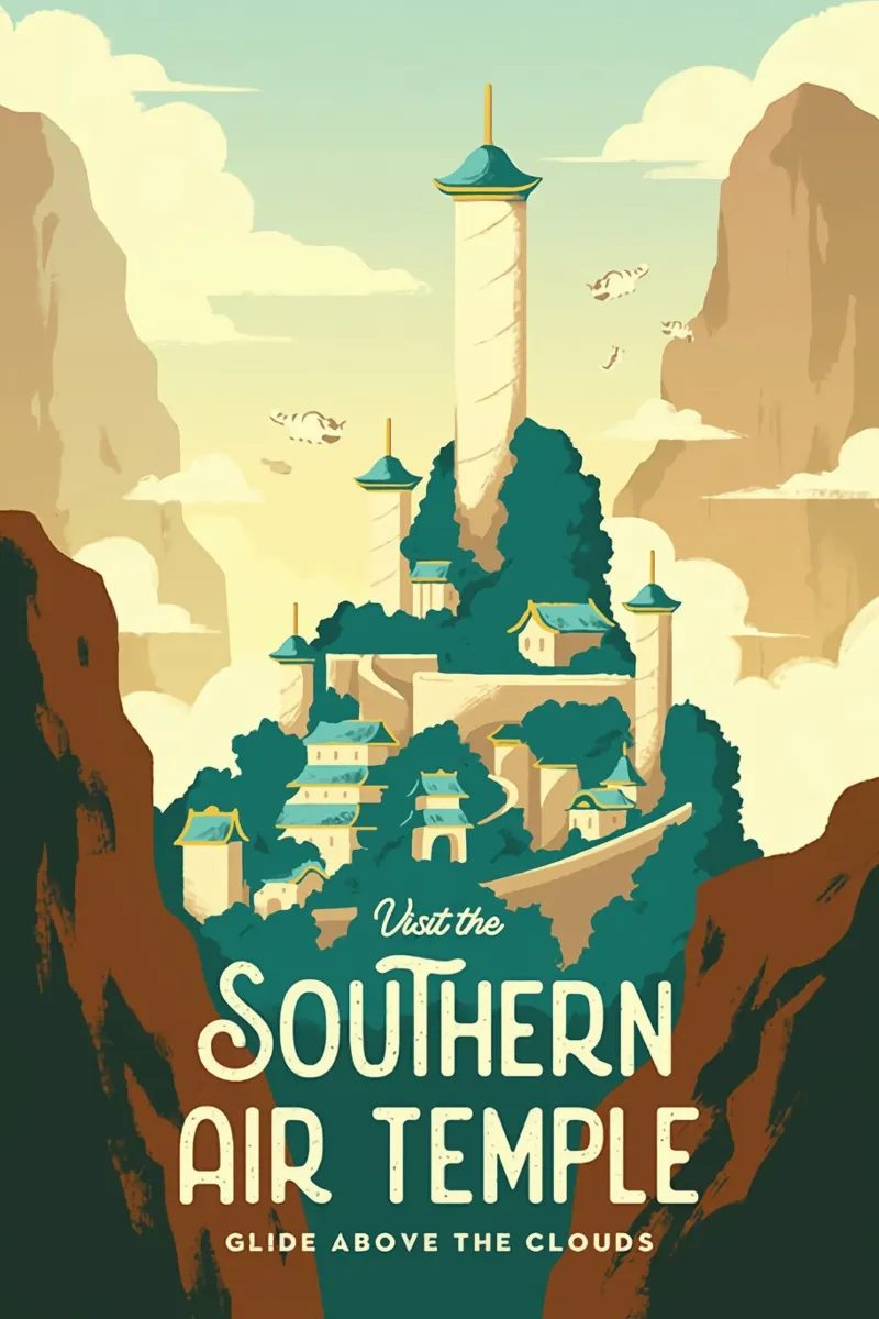 Visit The Southern Air Temple alu-dibond by Alice Slatera