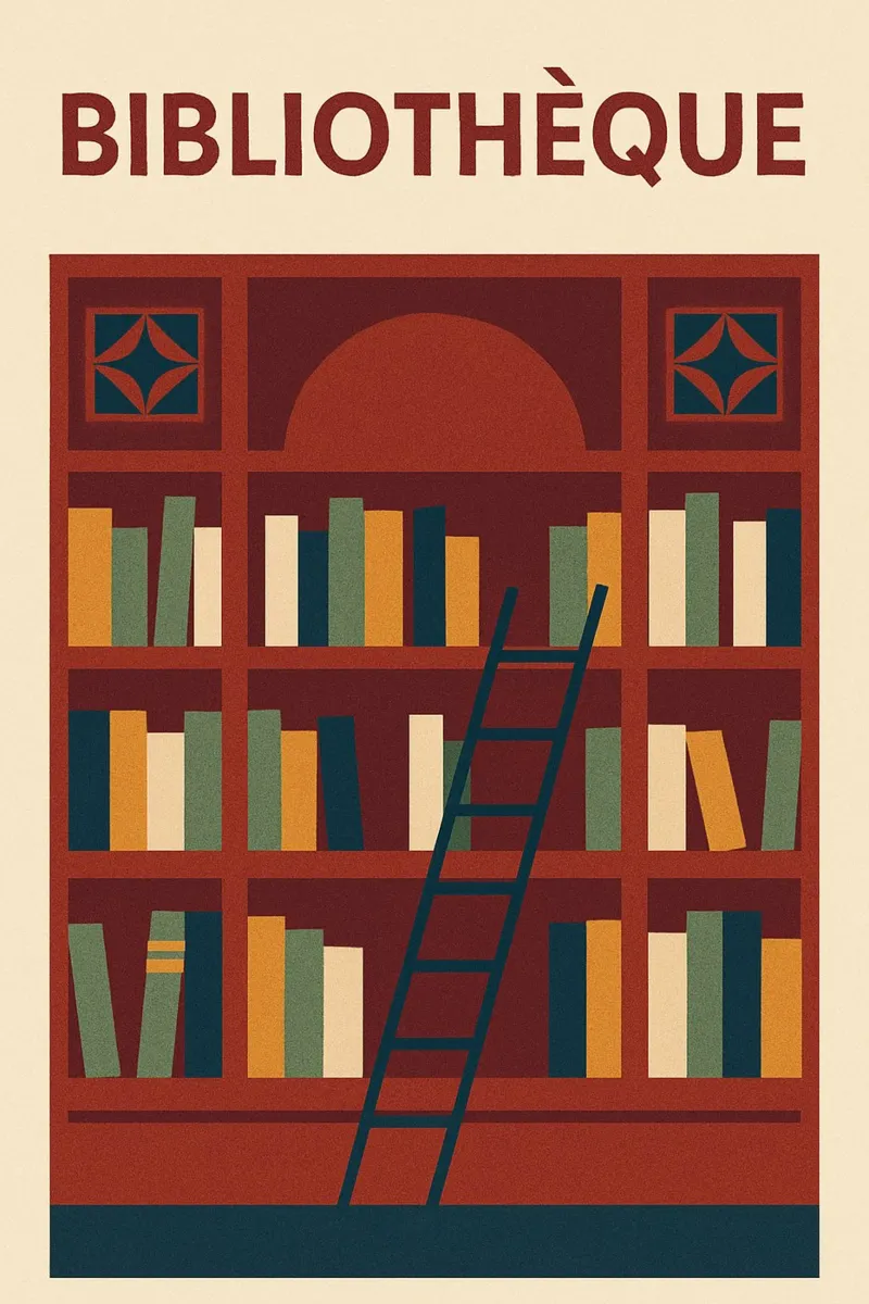 BIBLIOTECA - L'eleganza grafica della conoscenza poster con telaio in plastica da Art Typo Essentiel