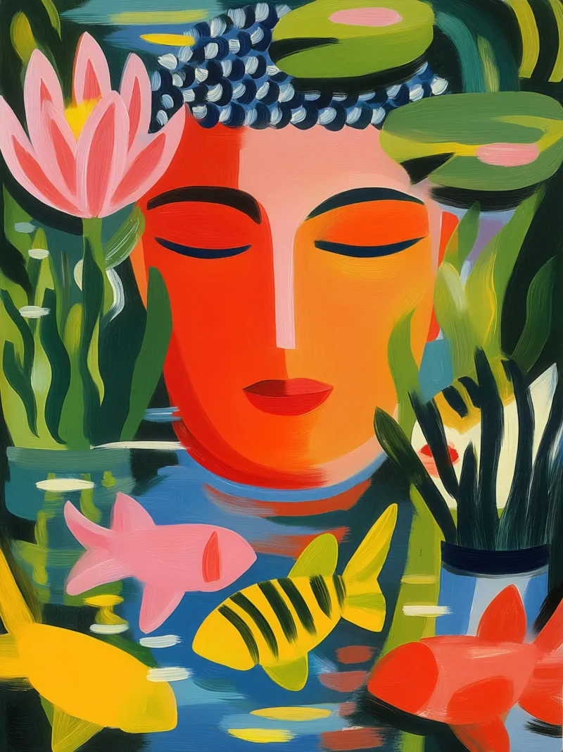 Buddha e il pesce | Il buddismo zen in veste fauve poster da Autofocus