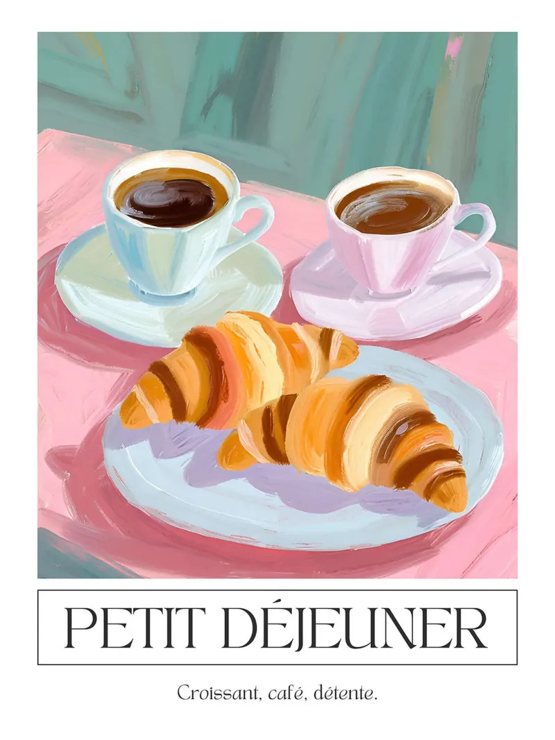 Colazione - Croissant, caffè, relax pellicola backlit da leslie shop
