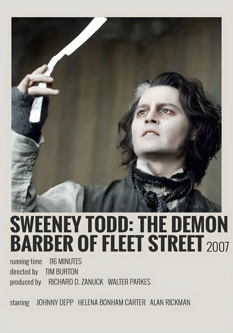 SWEENEY TODD THE DEMON BARBER OF FLEET STREET 2007 canvas met Baklijst van MVFminimalist