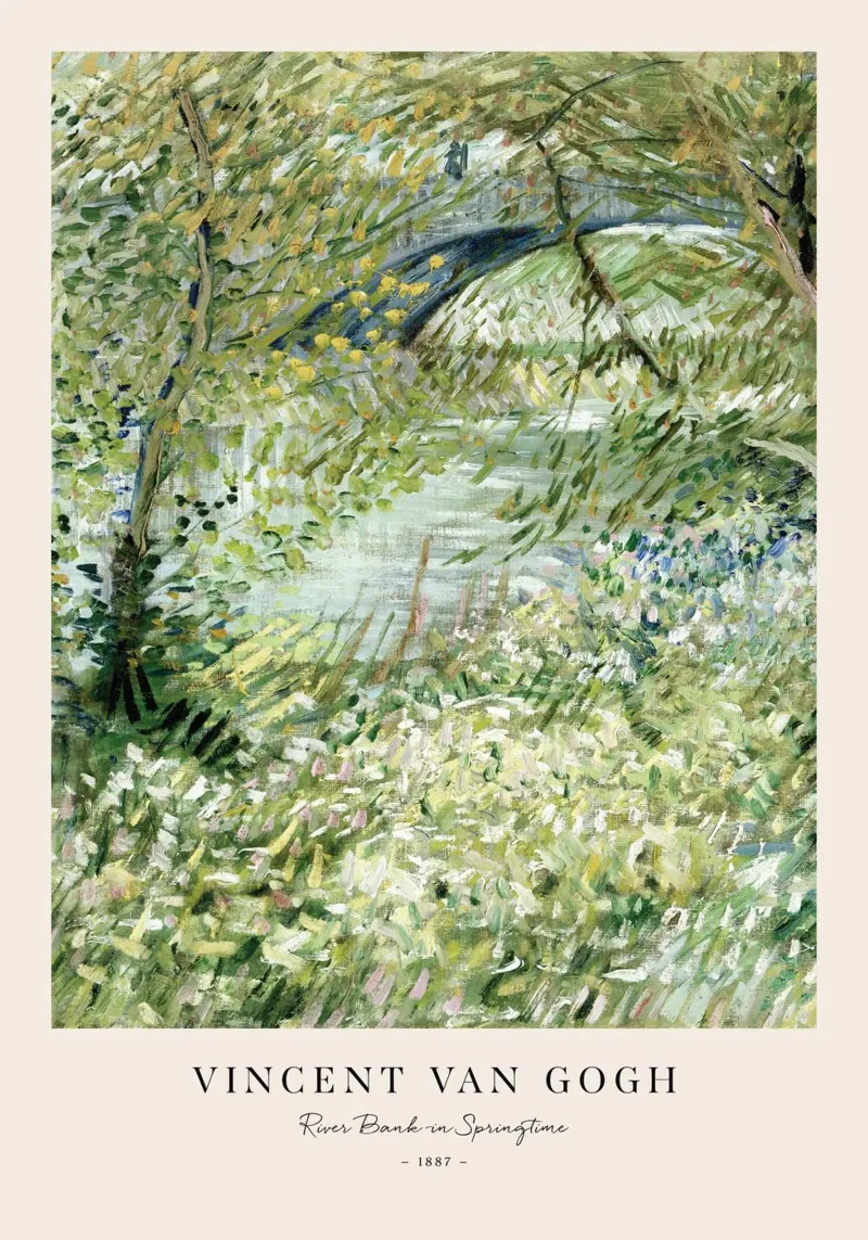 Van Gogh - River Bank in Springtime Print acrylic glass by leslie shop