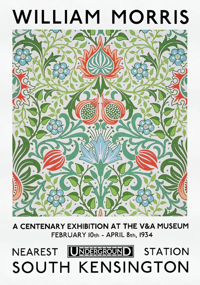 William Morris Centenary Exhibition Poster (Persian Flower) acrylic glass by leslie shop