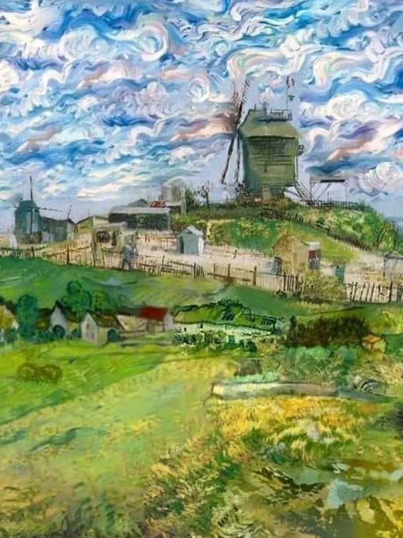 recinzione rurale della casa del mulino a vento poster con telaio in legno da cloud shop