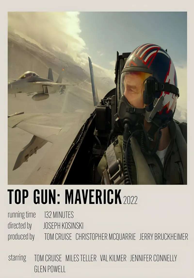 TOP GUN MAVERICK 2022 tela con Cornice a cassetta da MVFminimalist