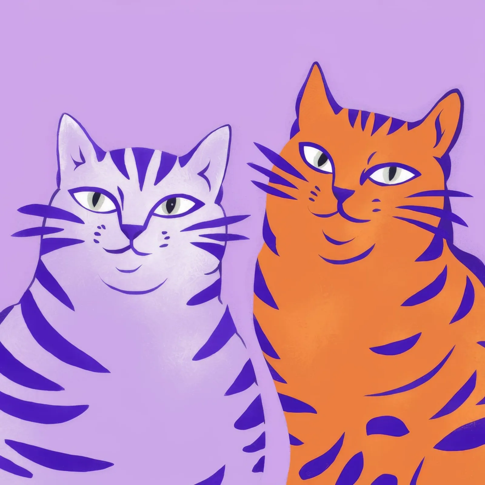 Tiger Tabby Duo Alu-Dibond von Stone Decade