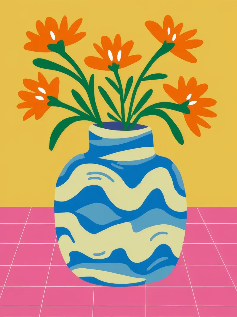 Vaso ondulato Calendule alluminio dibond da Haven Fantasy