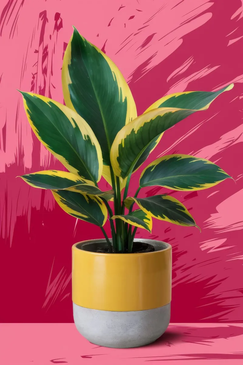 Pianta di gomma a parete rosa poster con telaio in legno da FadeAura