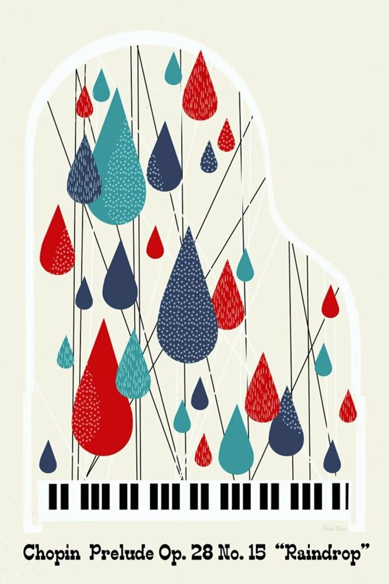 Chopin - Raindrop Prelude by Prelude Posters Poster von Prelude Posters
