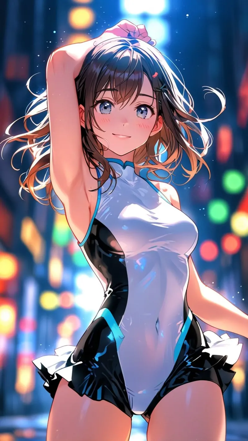 beautiful anime women poster with aluminum frame by van hellen