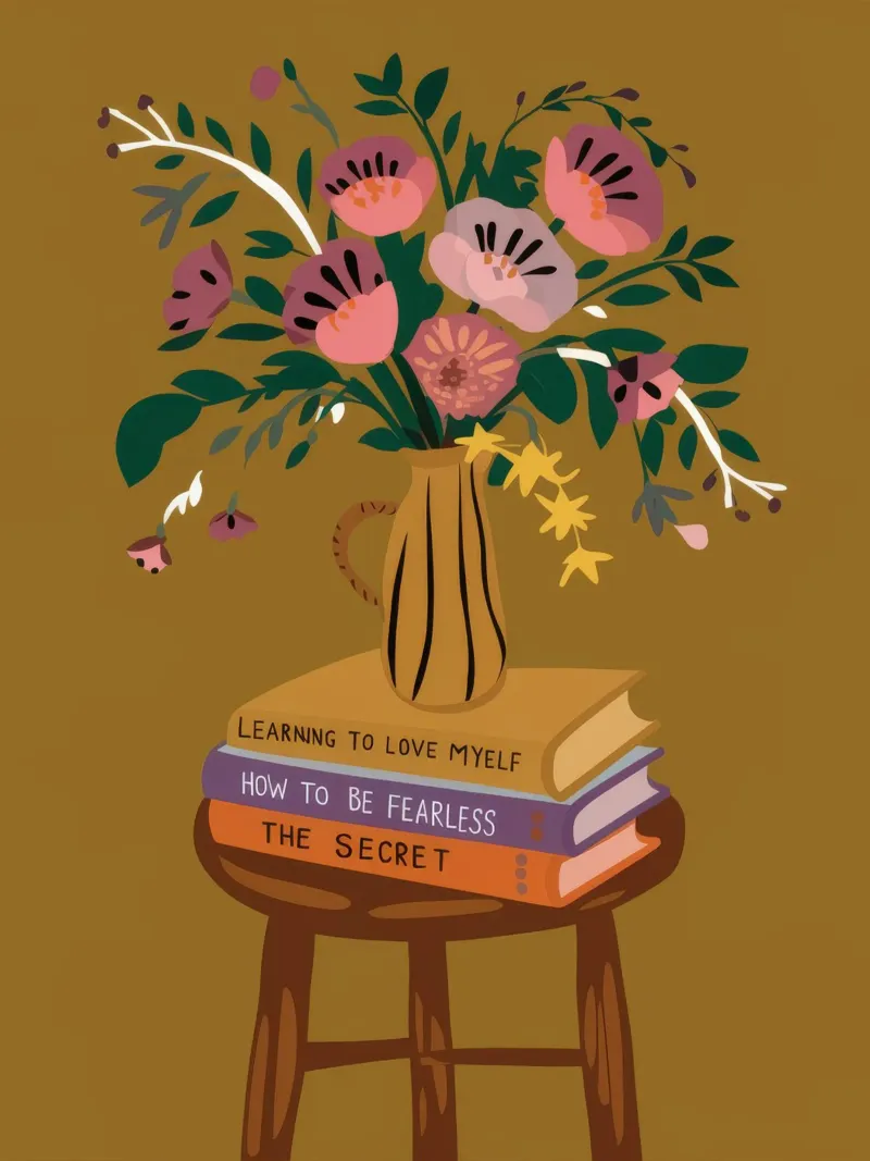 Literary Floral Stillness alu-dibond by Pan Denim
